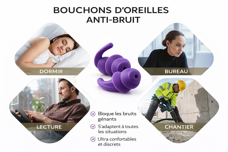 Bouchons d’Oreilles Anti-Bruit – Travaillez au calme, même dans le bruit