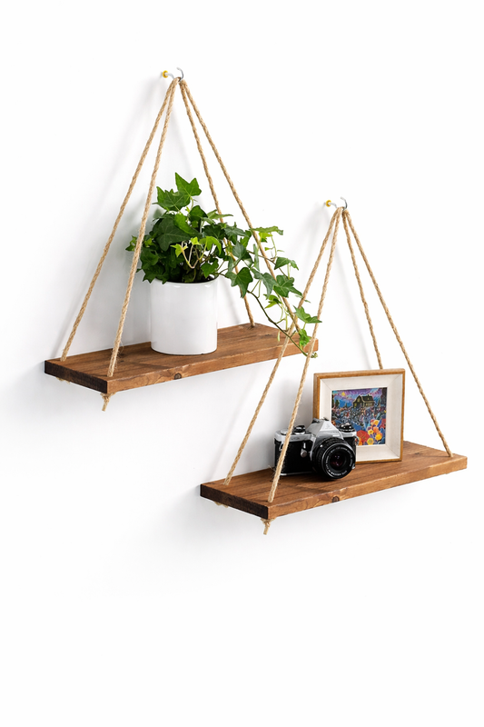 ETAGERE SUSPENDUE BOIS & CORDE – Sublimez vos plantes avec style