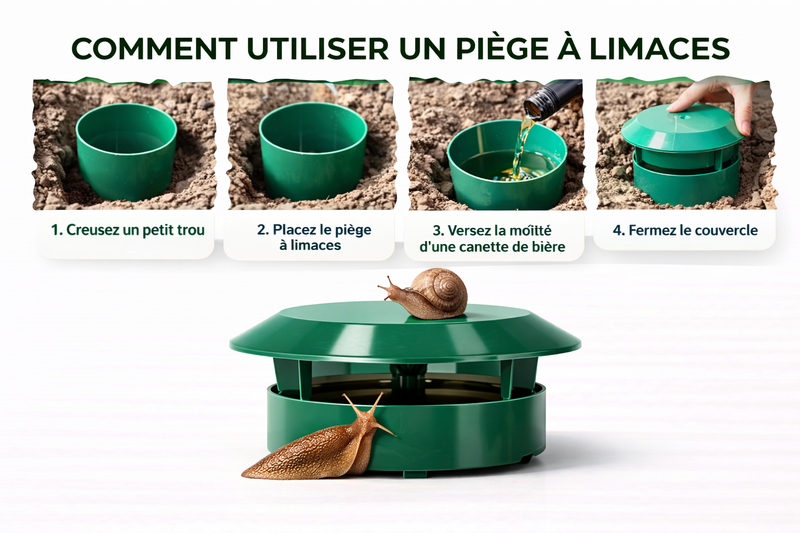 PIÈGE À LIMACES PRO – Stoppez les escargots et limaces au jardin